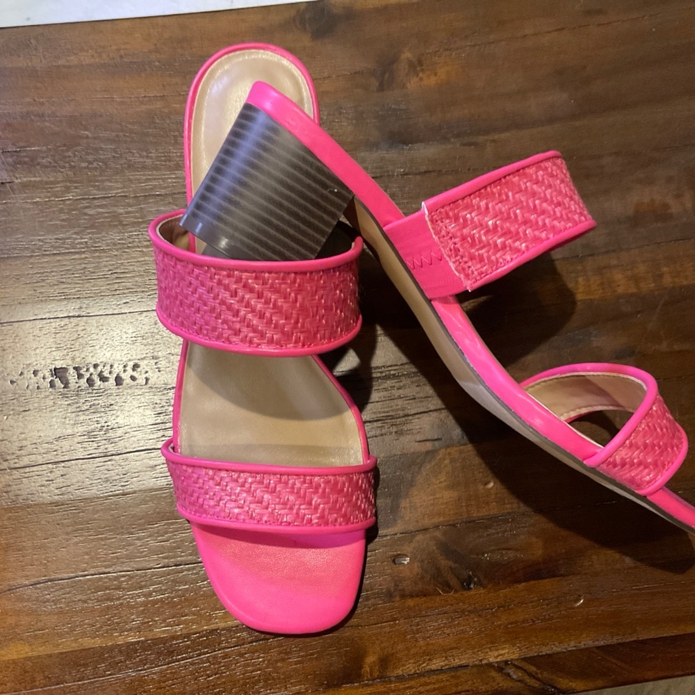 Ann Tylor Women Saladals two straps Slip On Sandals pink Size 6.5-7 - Picture 2 of 6